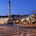 Rossio Square by Night in Lisbon